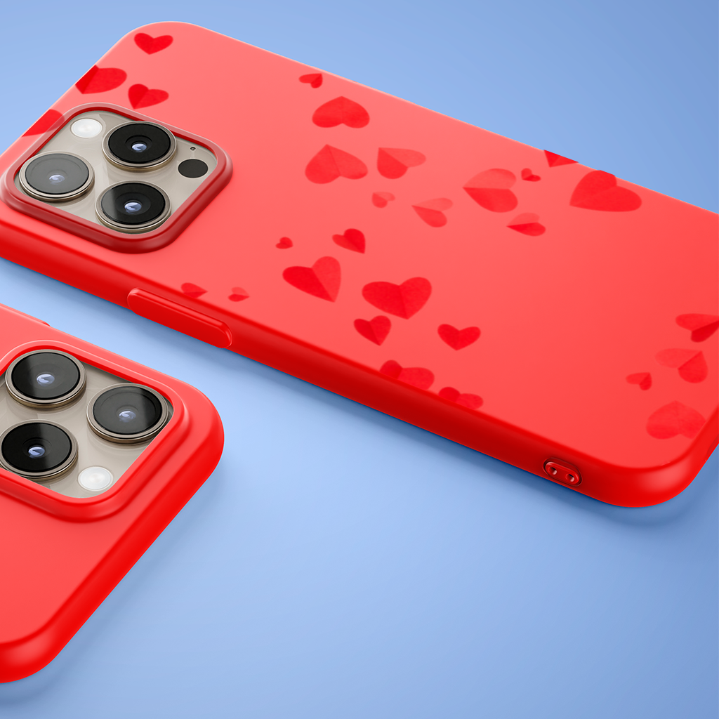 Red Hearts Frame Design iPhone 15 Pro and Pro Max Case
