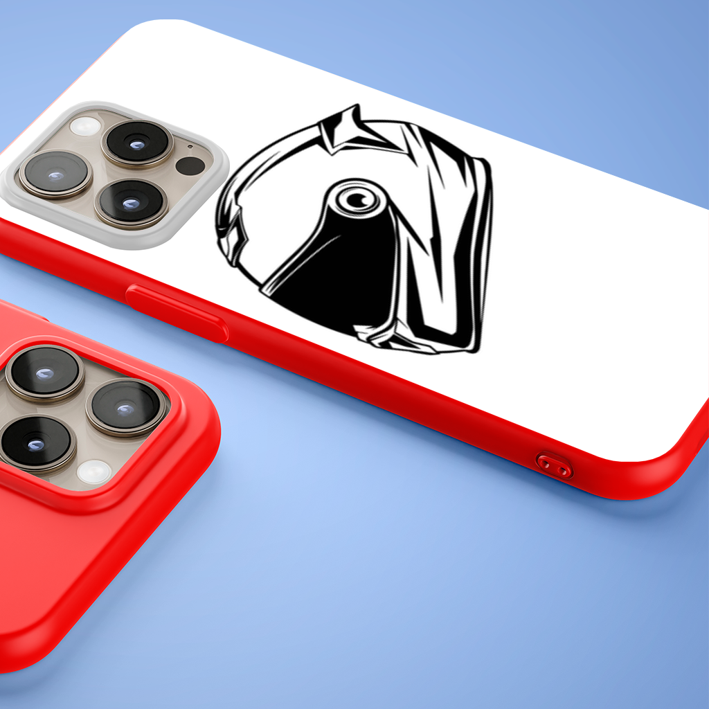 Monochrome Motorcycle Helmet iPhone 15 Pro and Pro Max Case