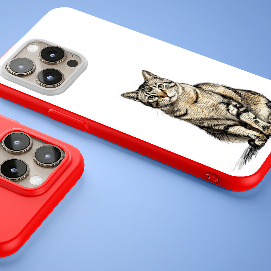 Vintage Newspaper Collage Tabby Cat iPhone 15 Pro and Pro Max Case