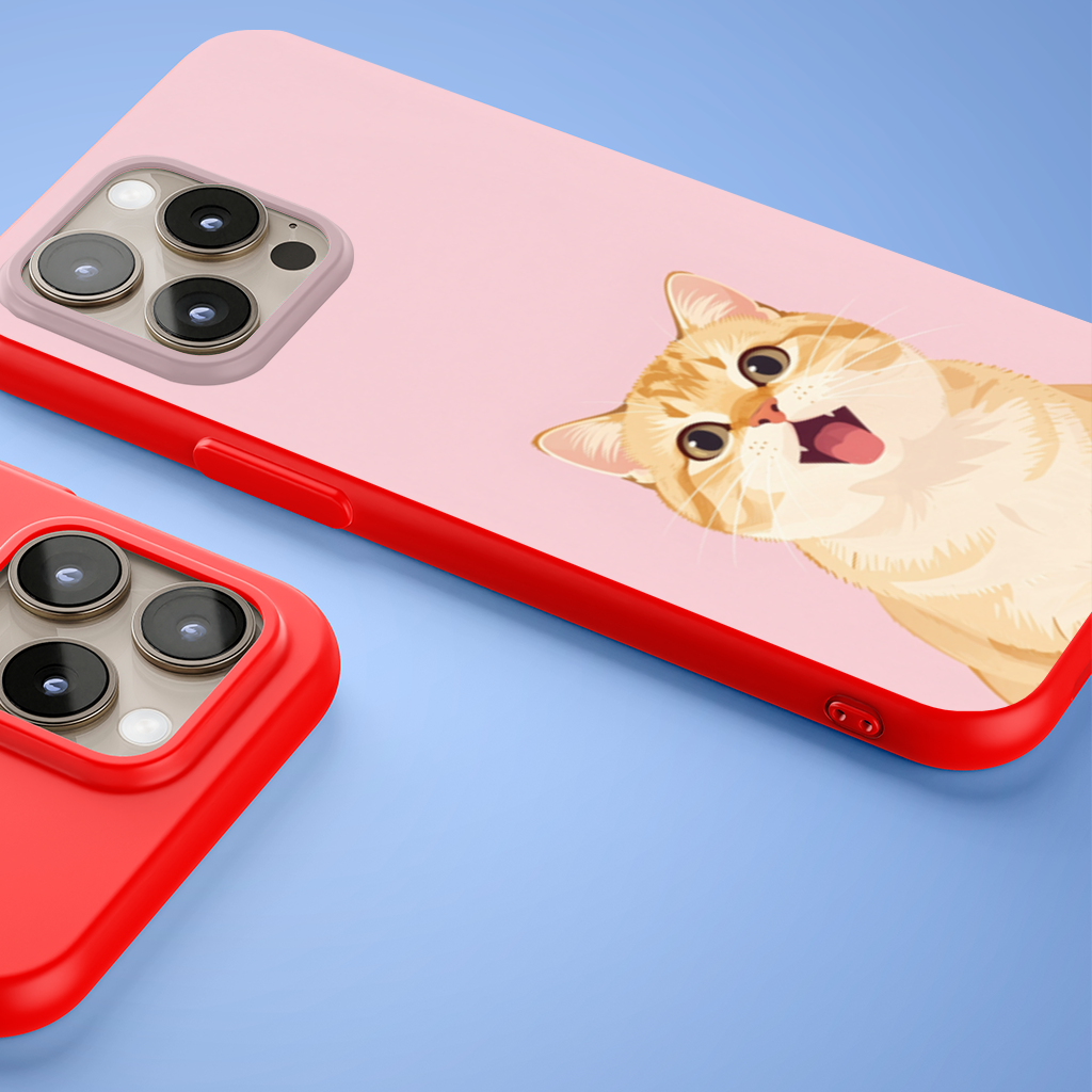 Kawaii Meowing Orange Cat iPhone 15 Pro and Pro Max Case