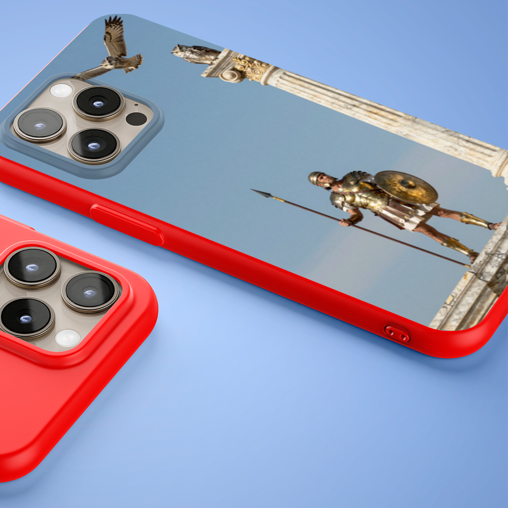 Ancient Greek Warrior with Athena Owls iPhone 15 Pro and Pro Max Case