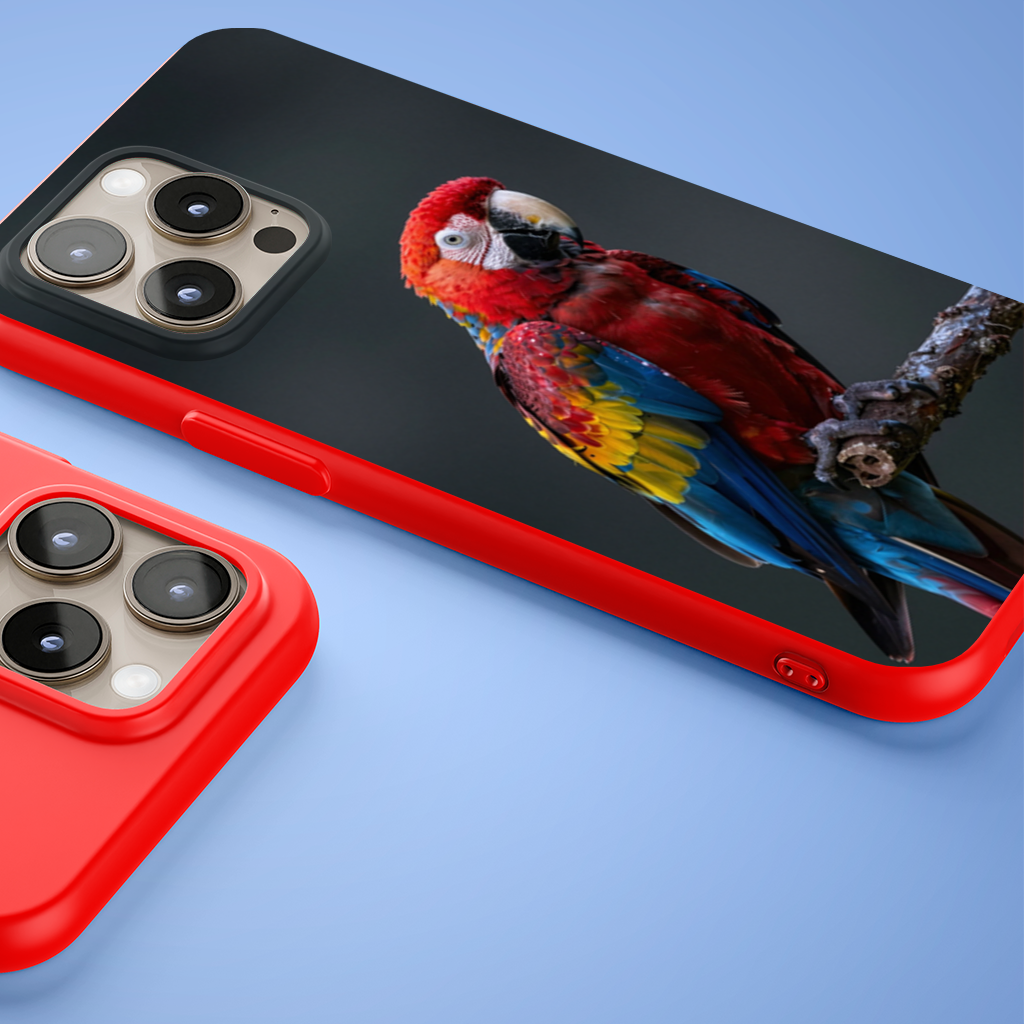 Scarlet Macaw Tropical Parrot iPhone 15 Pro and Pro Max Case