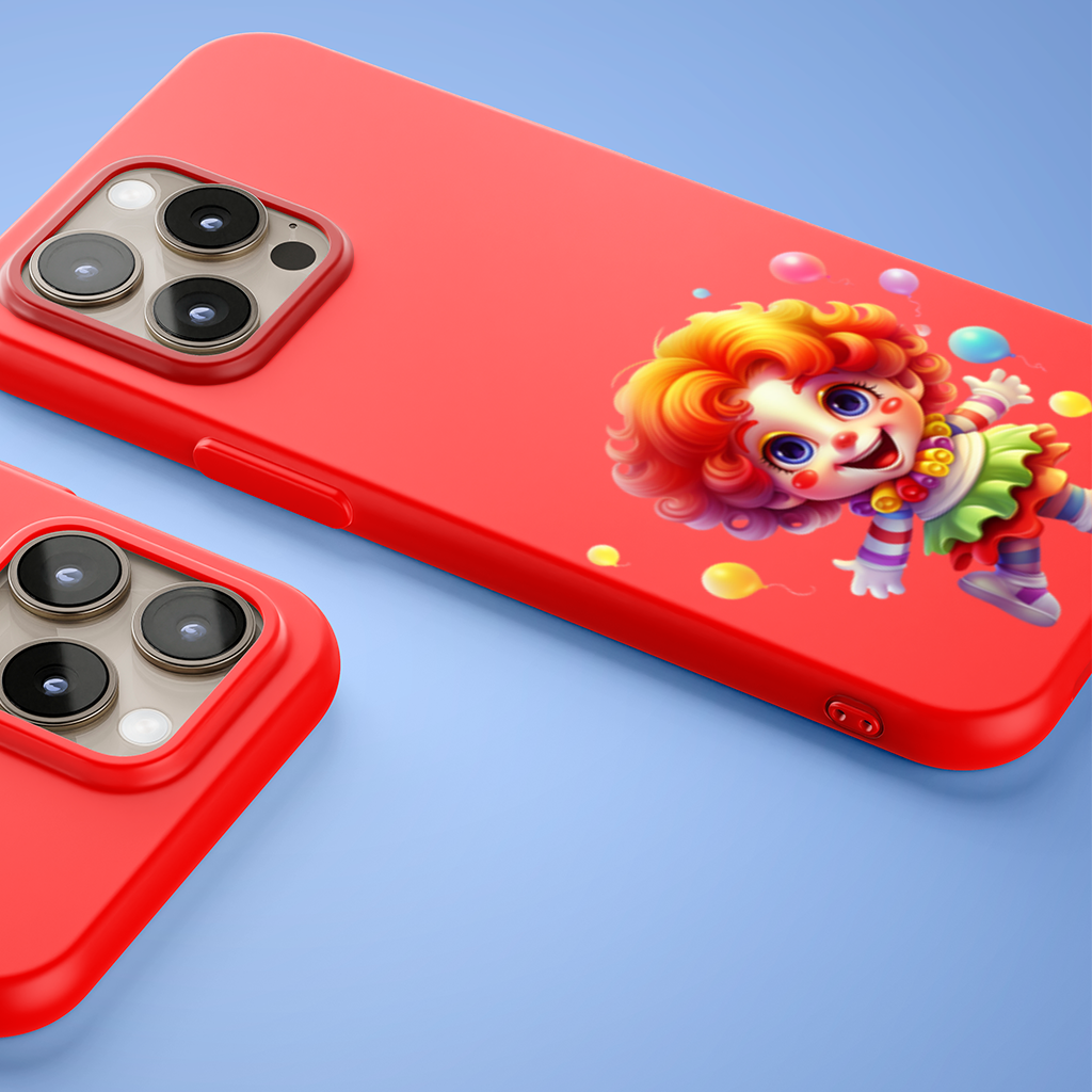 Cute Rainbow Hair Happy Clown iPhone 15 Pro and Pro Max Case