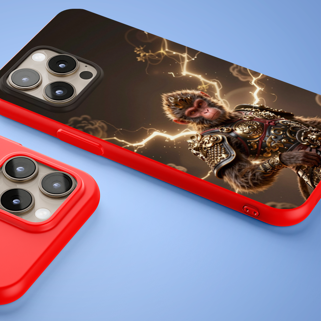Golden Armored Monkey Warrior iPhone 15 Pro and Pro Max Case