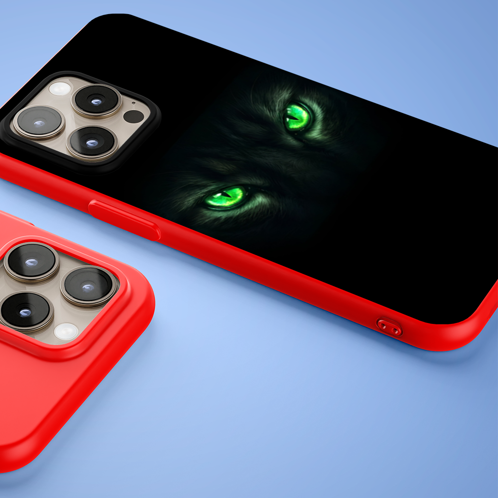 Glowing Green Monster Eyes iPhone 15 Pro and Pro Max Case