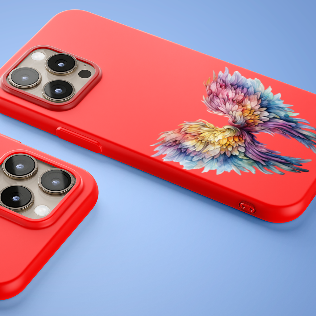 Pastel Rainbow Angel Wings iPhone 15 Pro and Pro Max Case