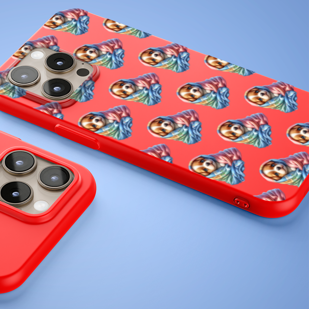 Cute Puppy Wrapped in Pastel Blanket iPhone 15 Pro and Pro Max Case