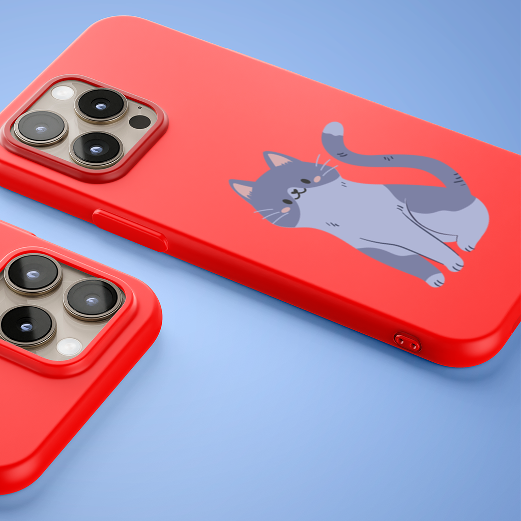 Gri kedi iPhone 15 Pro and Pro Max Case