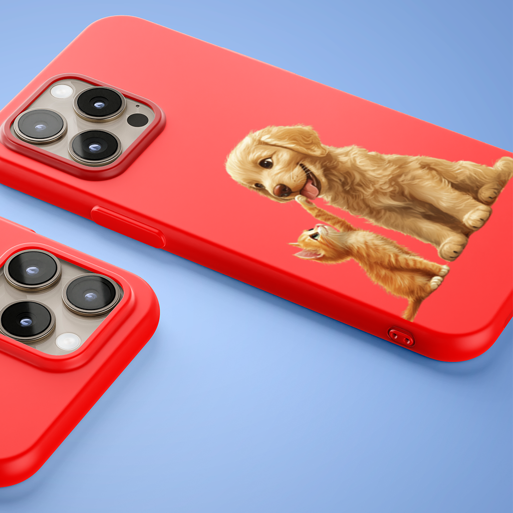 Golden Retriever and Ginger Kitten iPhone 15 Pro and Pro Max Case