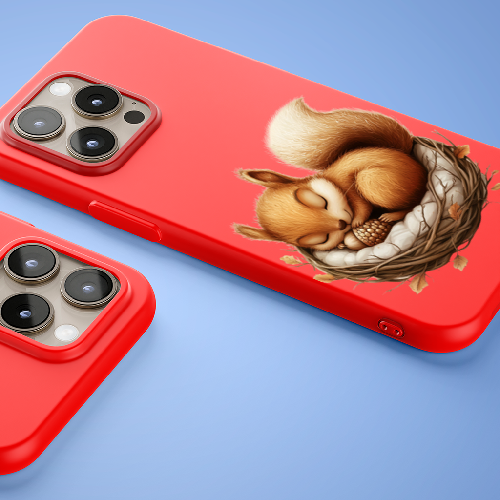 Sleeping Baby Squirrel in Nest iPhone 15 Pro and Pro Max Case