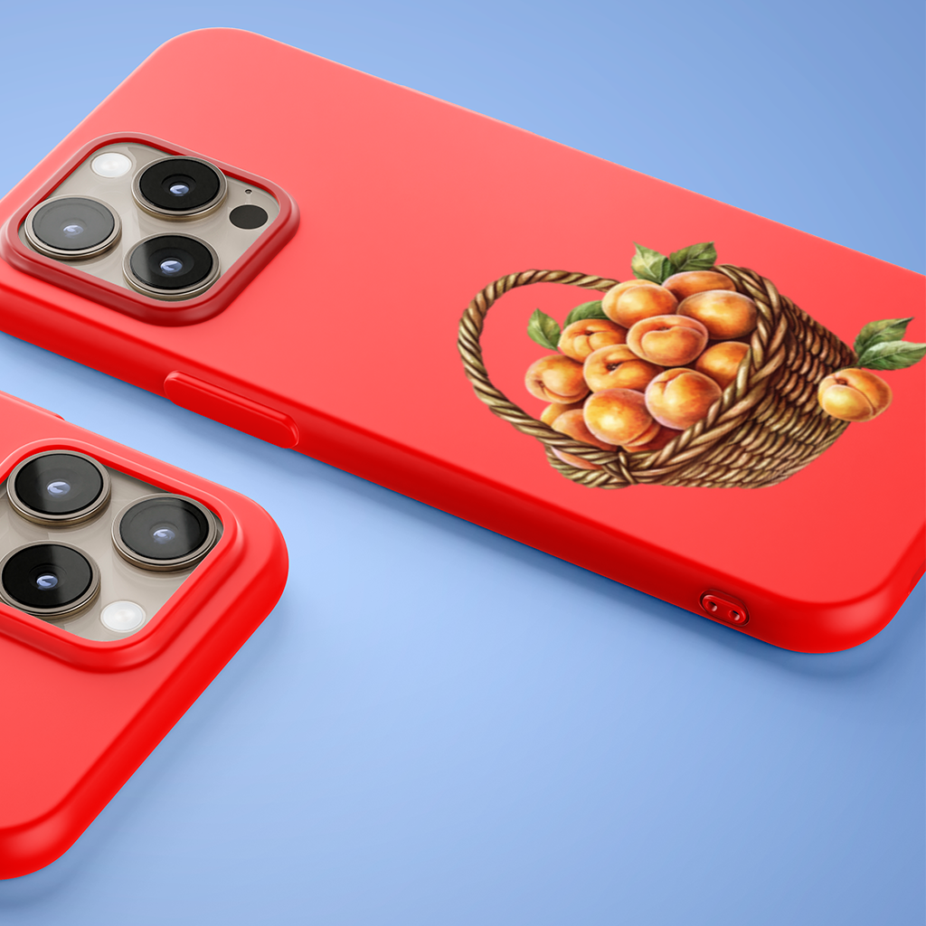 Fresh Peaches in Wicker Basket iPhone 15 Pro and Pro Max Case