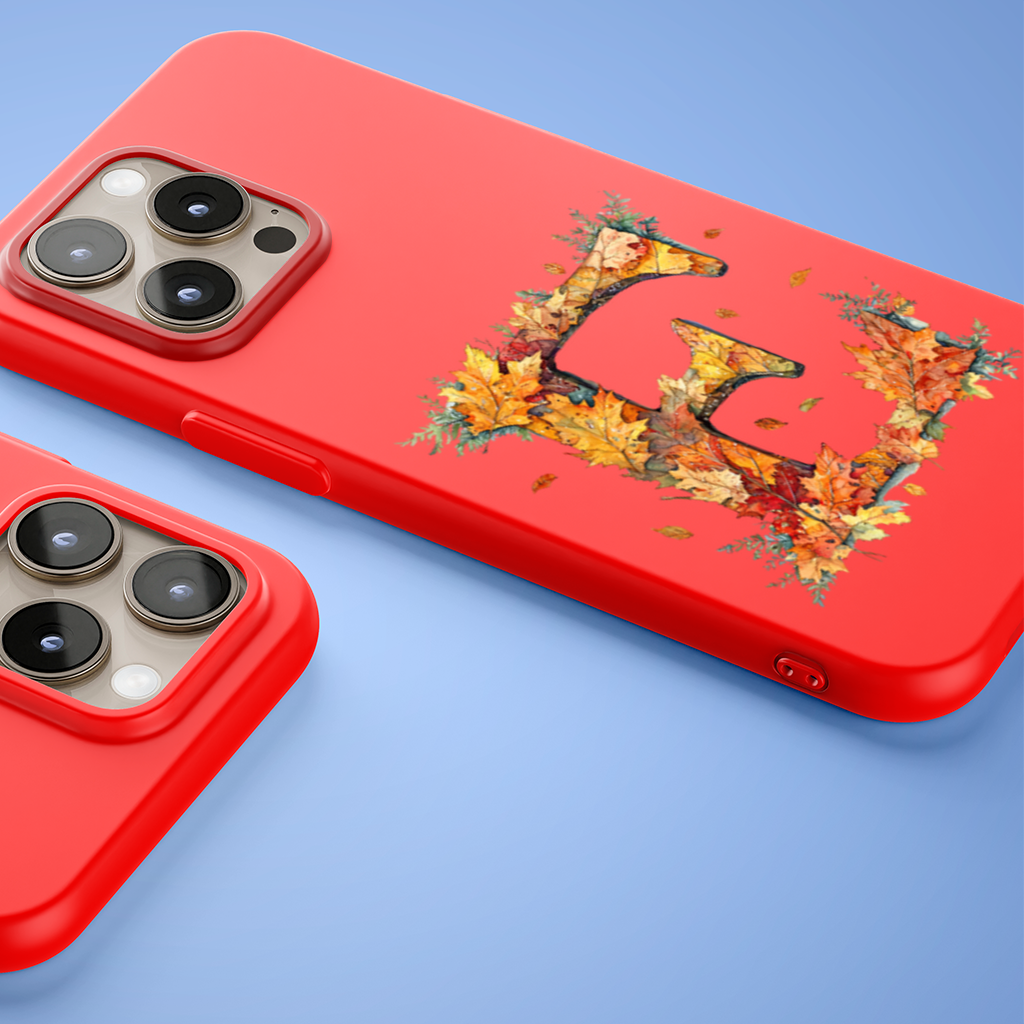 Autumn Maple Leaf Letter E iPhone 15 Pro and Pro Max Case