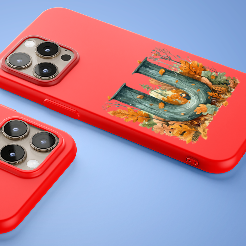 Autumn Woodland Initial Letter U iPhone 15 Pro and Pro Max Case