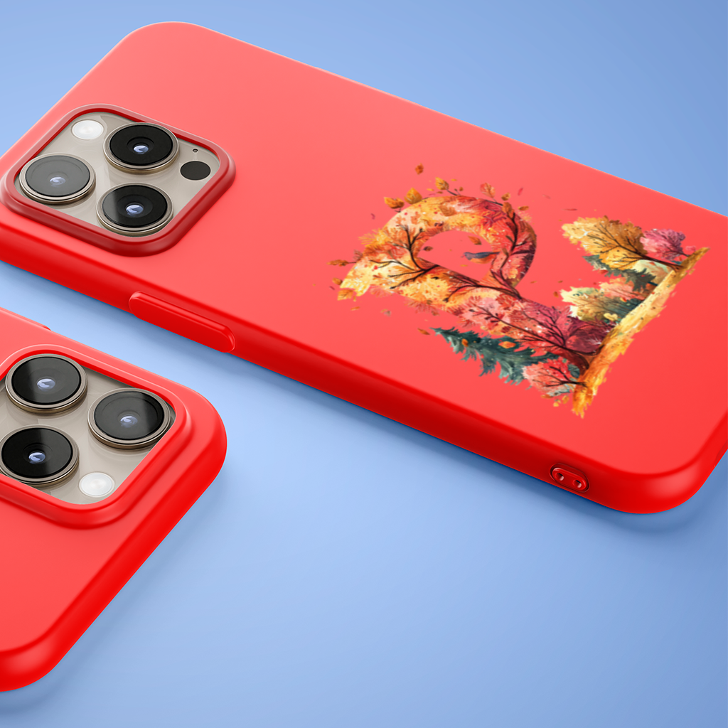 Autumn Forest Letter P with Bird iPhone 15 Pro and Pro Max Case