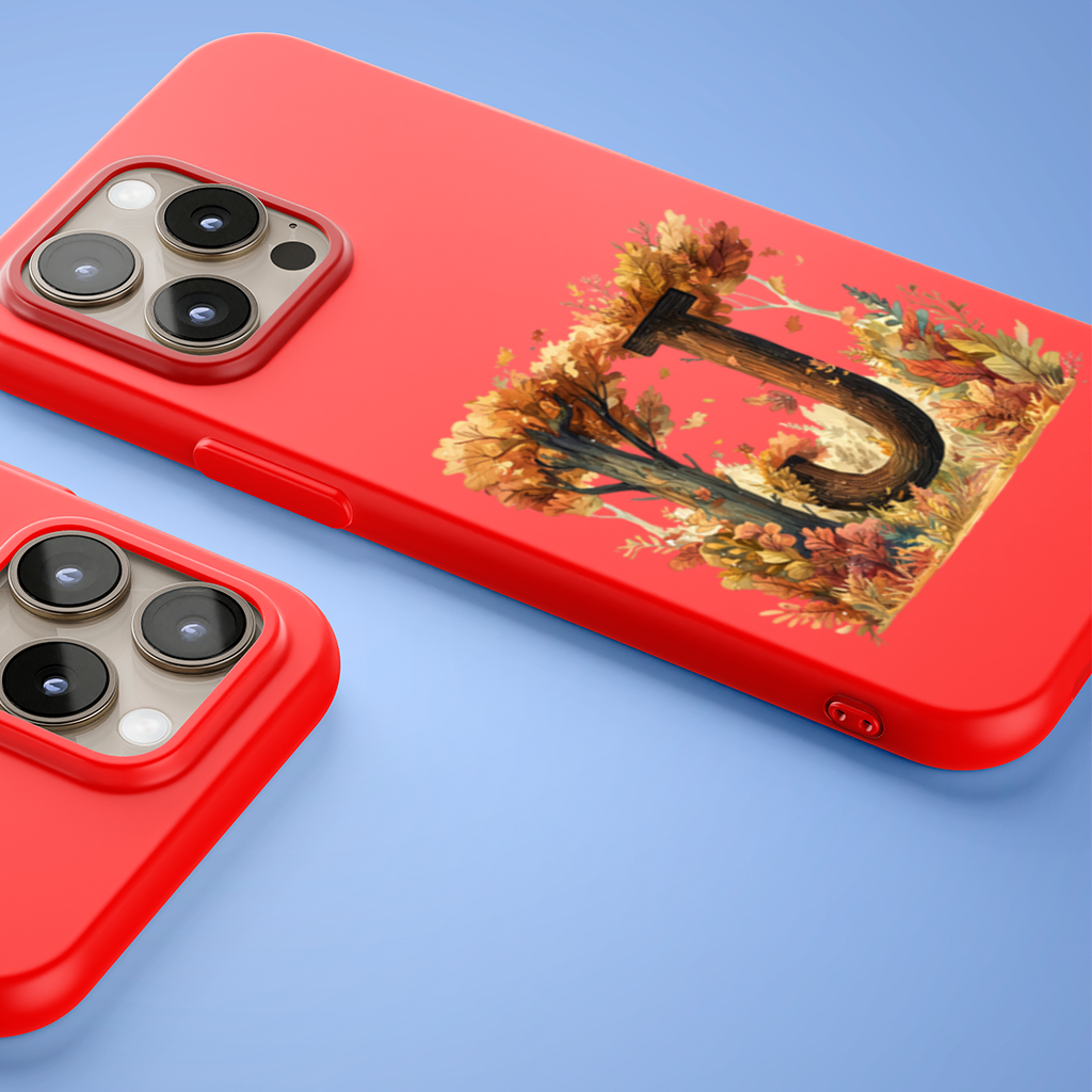 Fall Leaves Wooden Letter J iPhone 15 Pro and Pro Max Case