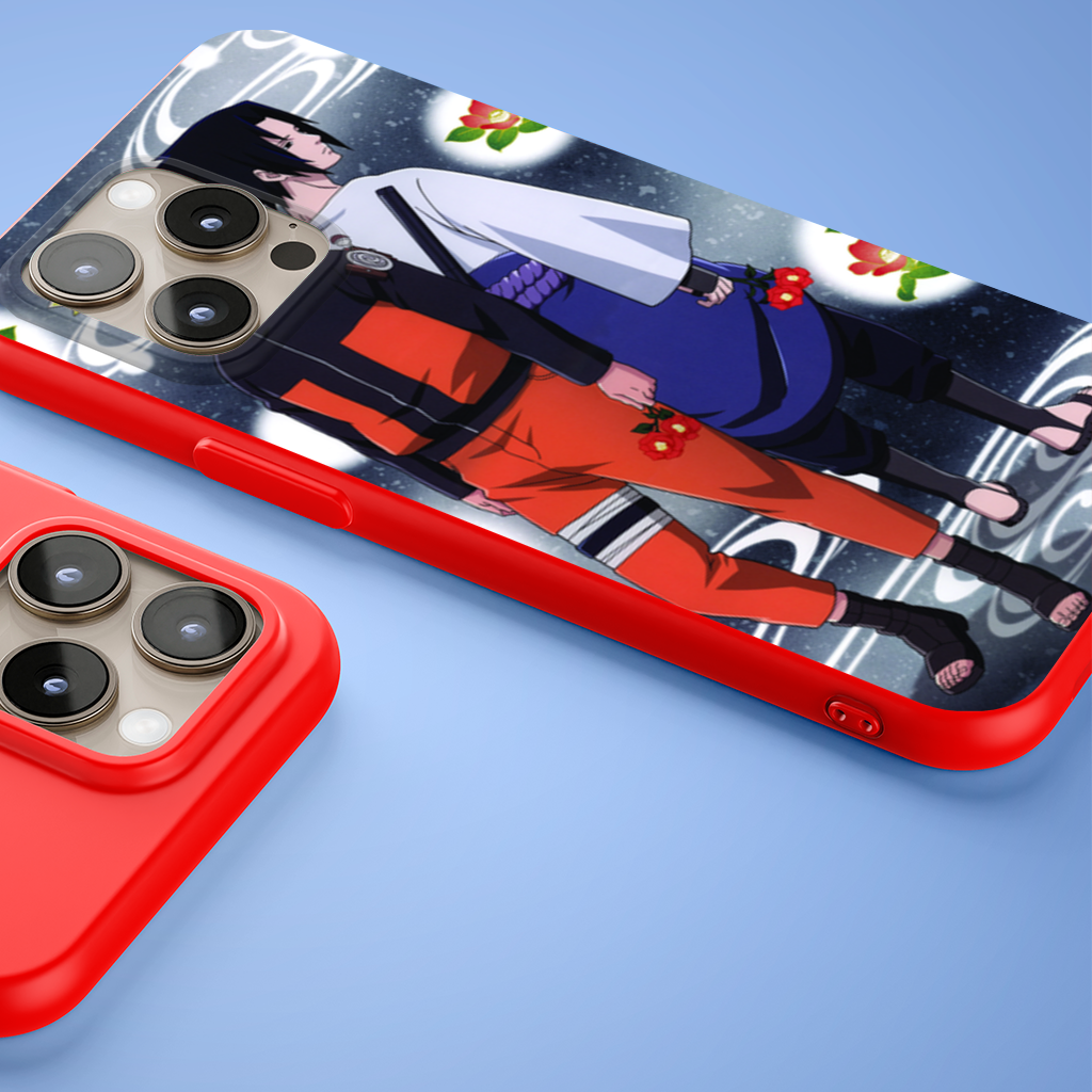 Two Rival Warriors with Red Camellias iPhone 15 Pro and Pro Max Case