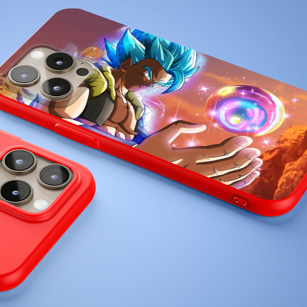 Blue Haired Warrior with Energy Orb iPhone 15 Pro and Pro Max Case