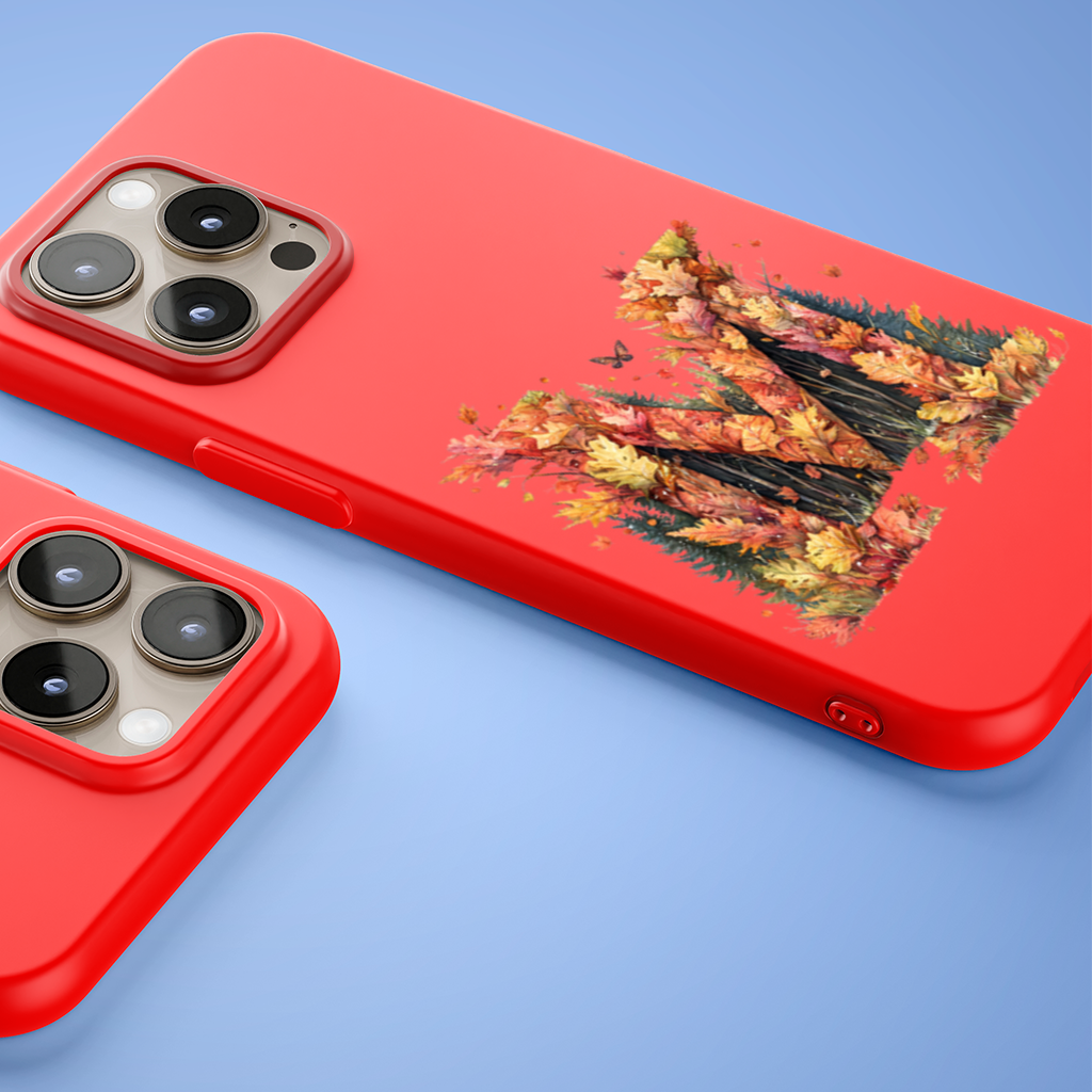 Sonbahar Yapraklı M Harfi iPhone 15 Pro ve Pro Max Kılıfı