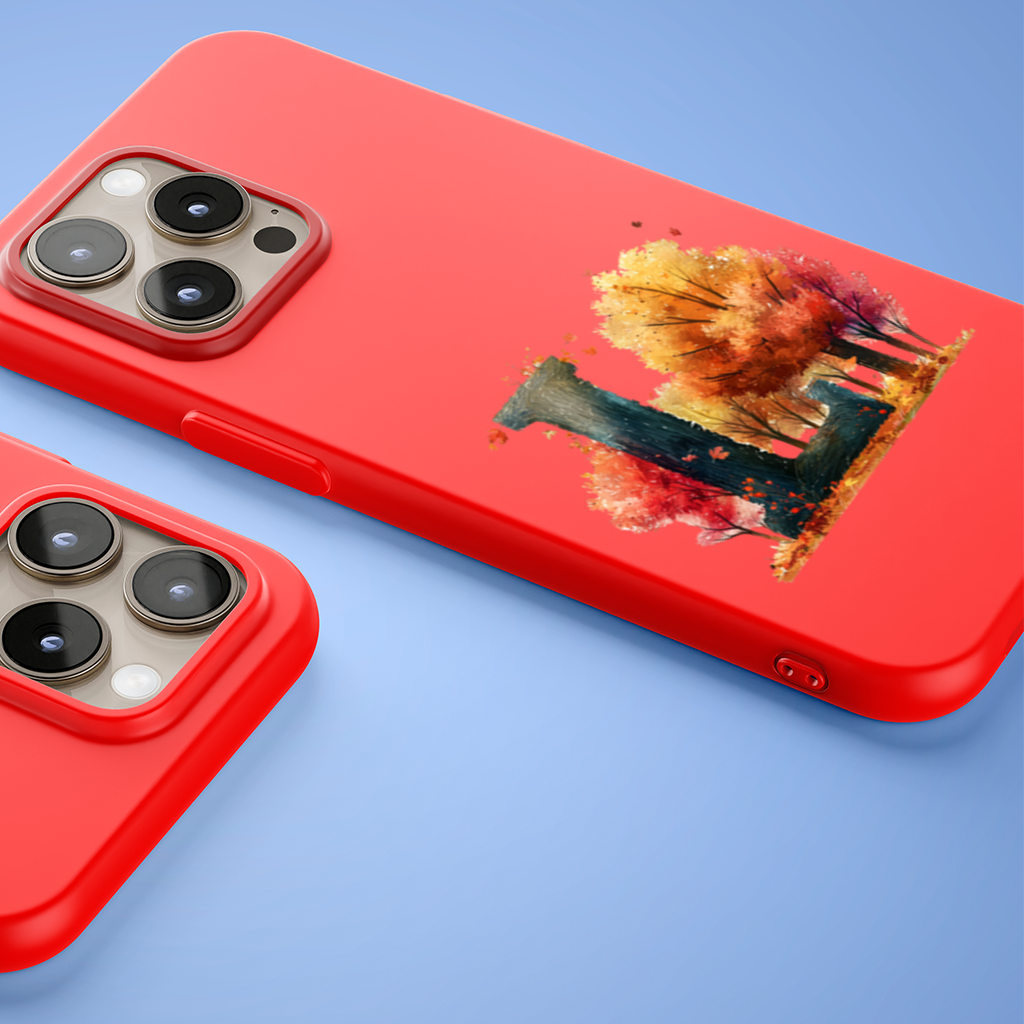 Sonbahar Ormanı L Harfi iPhone 15 Pro ve Pro Max Kılıfı