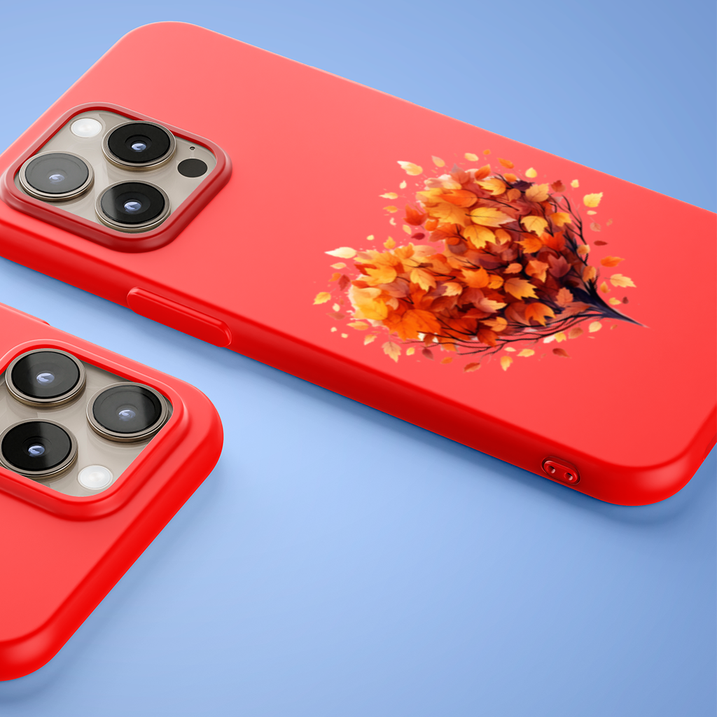 Sonbahar Yapraklı Kalp iPhone 15 Pro ve Pro Max Kılıfı