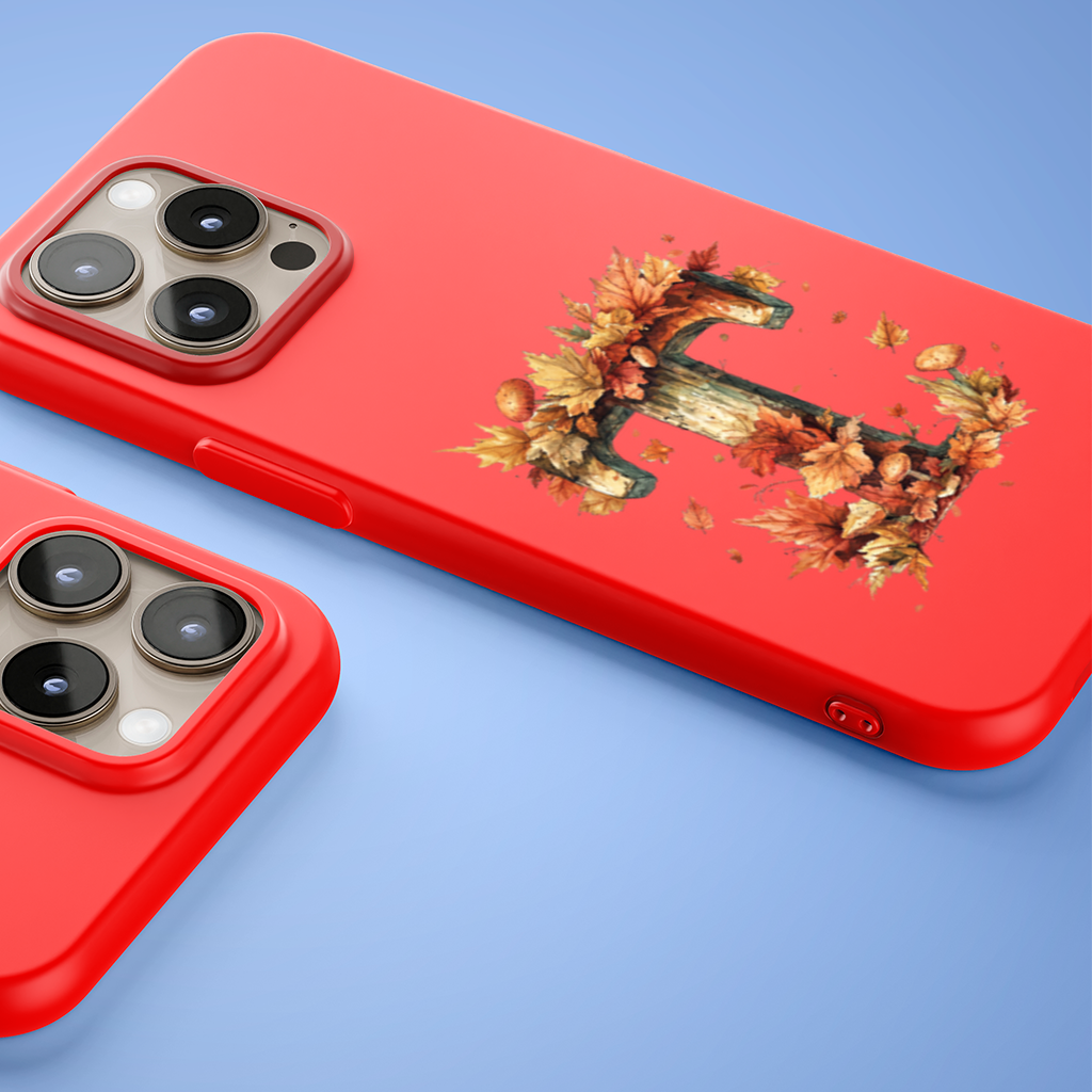 Sonbahar Yapraklı Odunsu T Harfi iPhone 15 Pro ve Pro Max Kılıfı