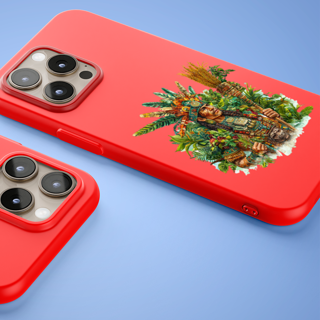 Maya Mısır Rahibi ve Tüylü Başlık iPhone 15 Pro ve Pro Max Kılıfı