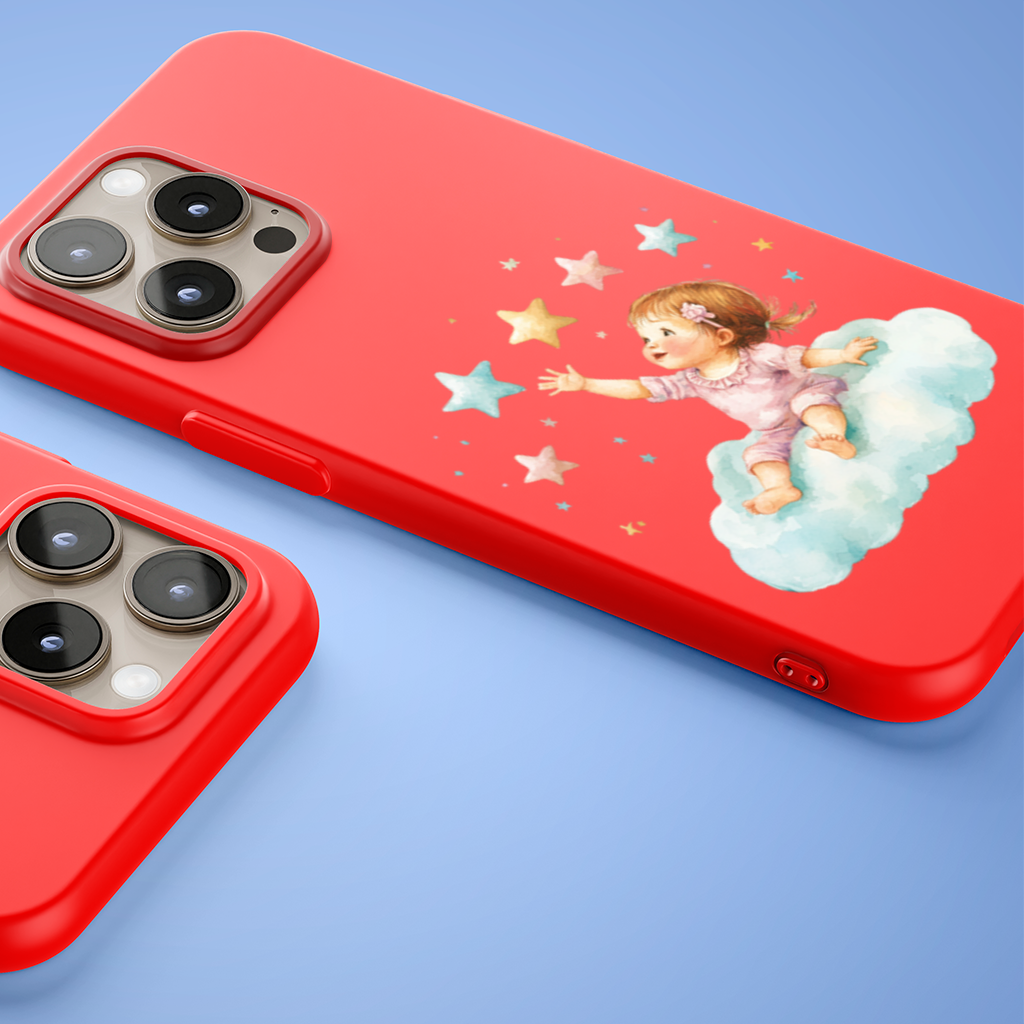 Bulut Üzerinde Yıldızlara Ulaşan Bebek iPhone 15 Pro ve Pro Max Kılıfı