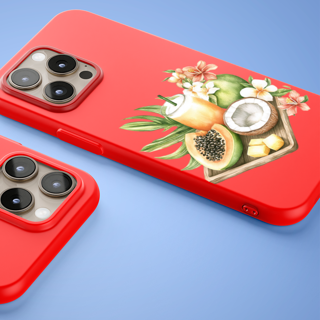 Tropical Papaya and Coconut Juice iPhone 15 Pro and Pro Max Case