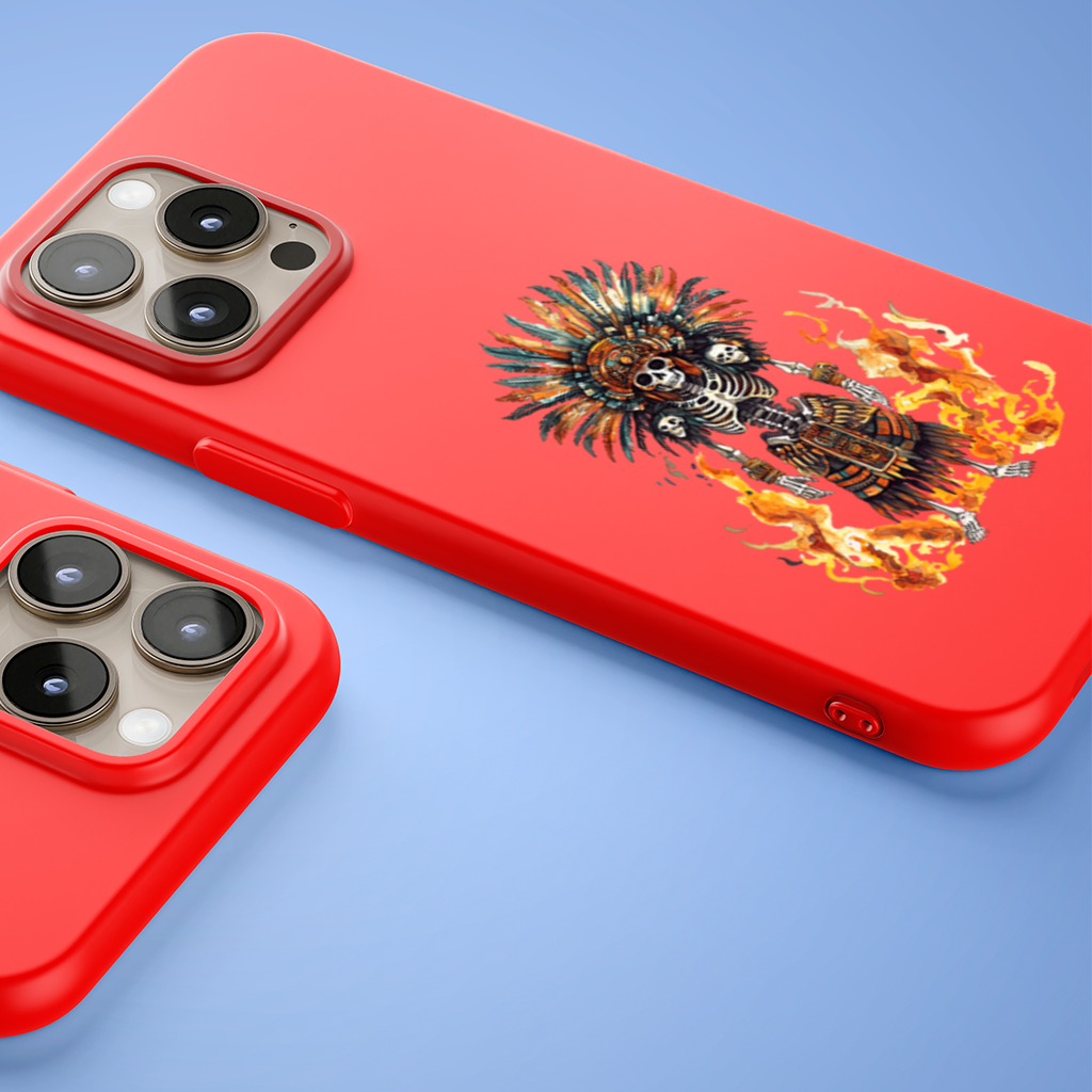 Aztek İskelet Savaşçı iPhone 15 Pro ve Pro Max Kılıfı