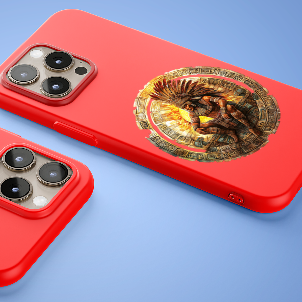 Antik Aztek Güneş Savaşçısı iPhone 15 Pro ve Pro Max Kılıfı
