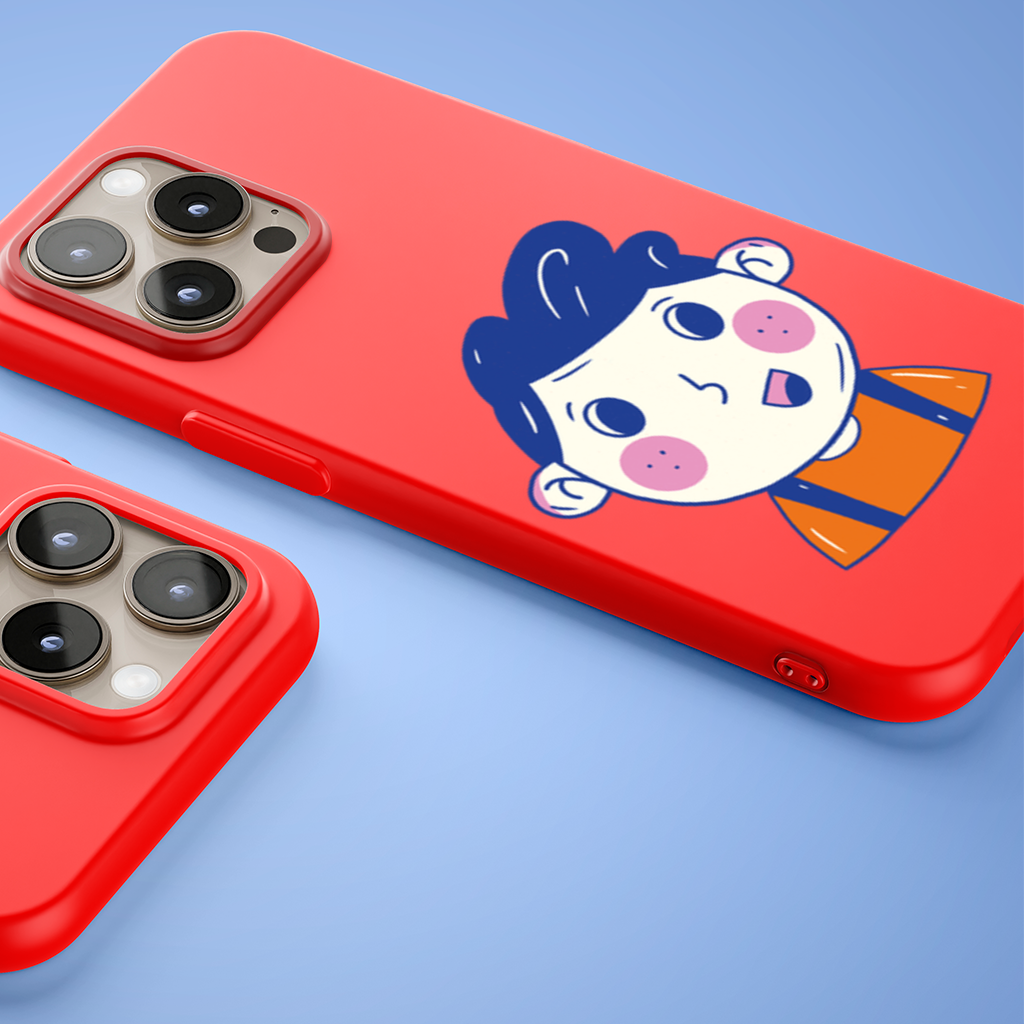 Cute Smiling Boy with Blue Hair 