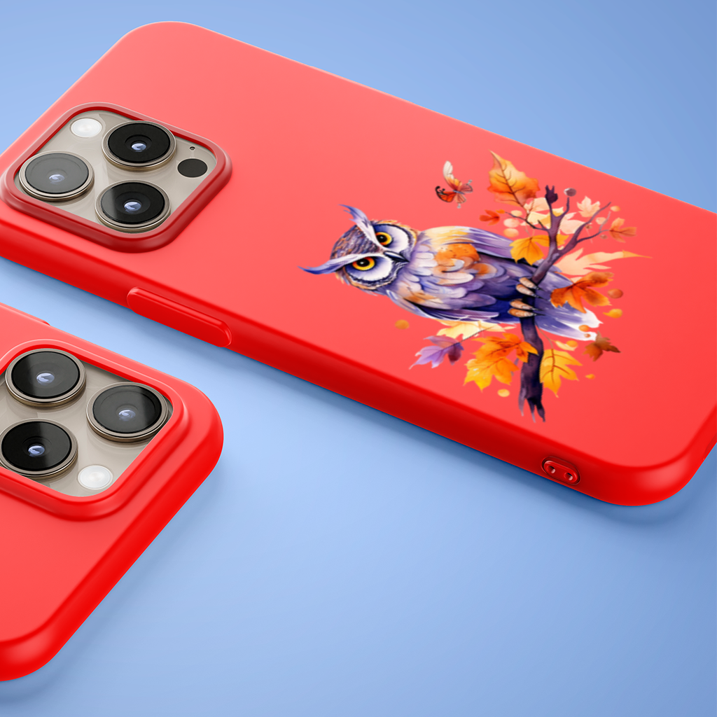 Whimsical Autumn Owl and Butterfly iPhone 15 Pro Max Case