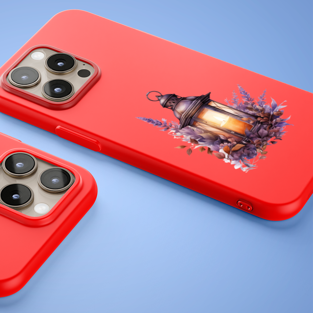 Lavanta ve Güz Yapraklı Antika Fener iPhone 15 Pro Max Kılıfı