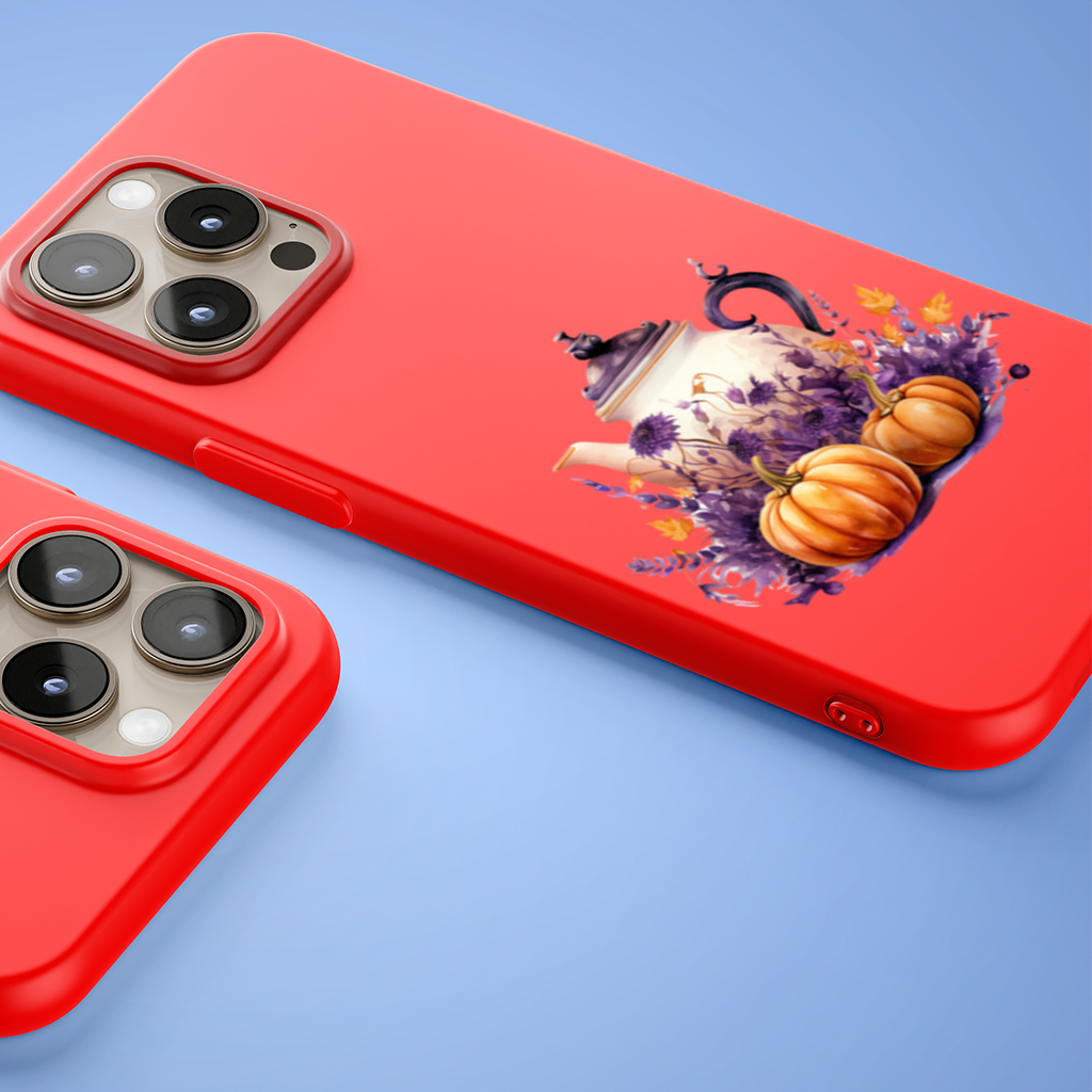 Vintage Purple Floral Pumpkin Teapot iPhone 15 Pro Max Case