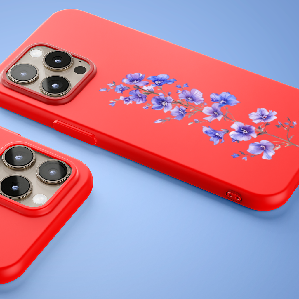 Delicate Blue Flax Wildflowers iPhone 15 Pro Max Case