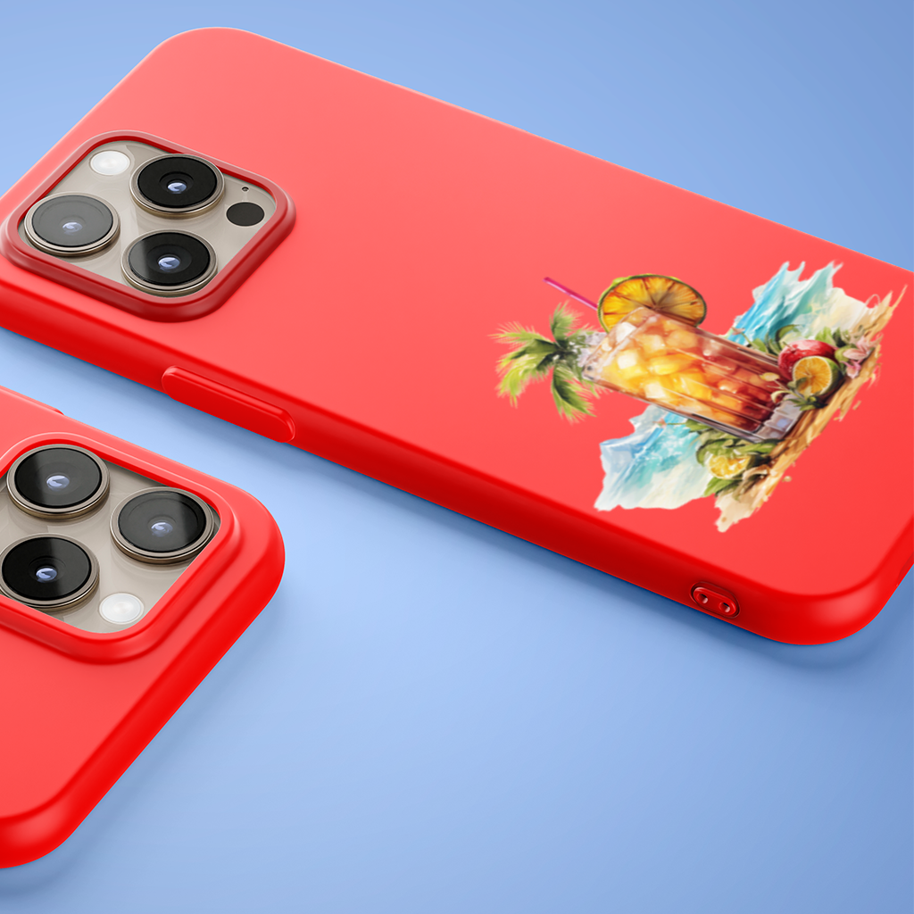 Tropical Island Beach Cocktail with Fruit iPhone 15 Pro Max Case