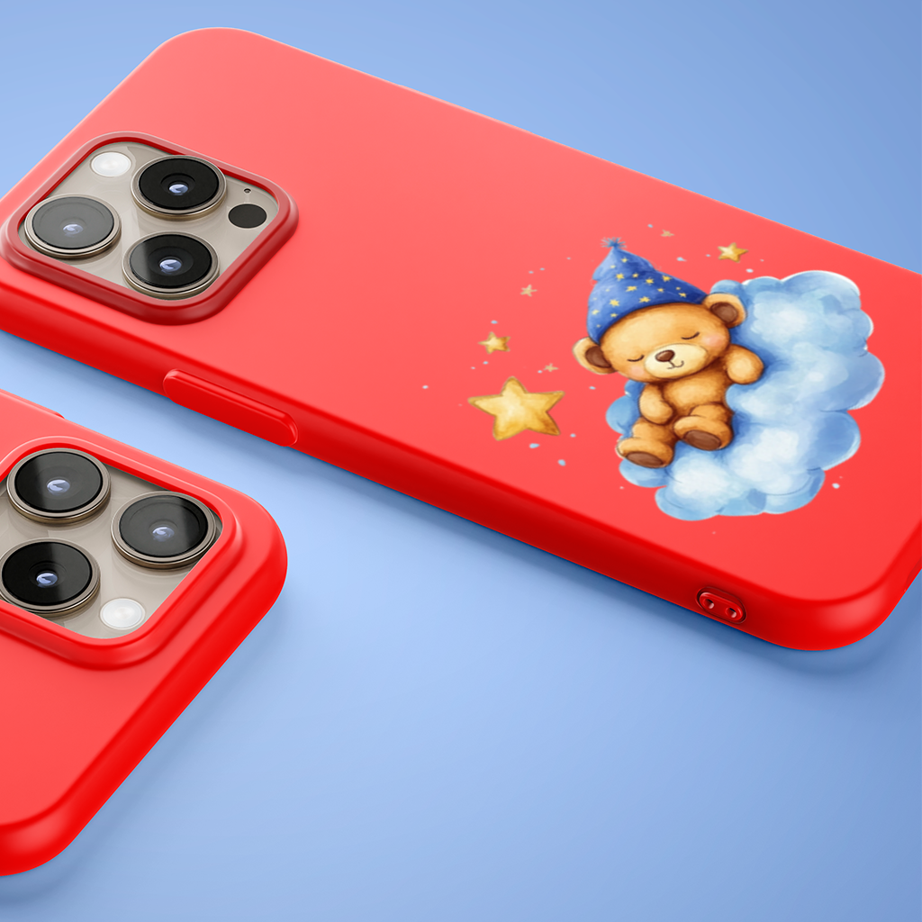 Sleeping Teddy Bear on a Cloud iPhone 15 Pro Max Case