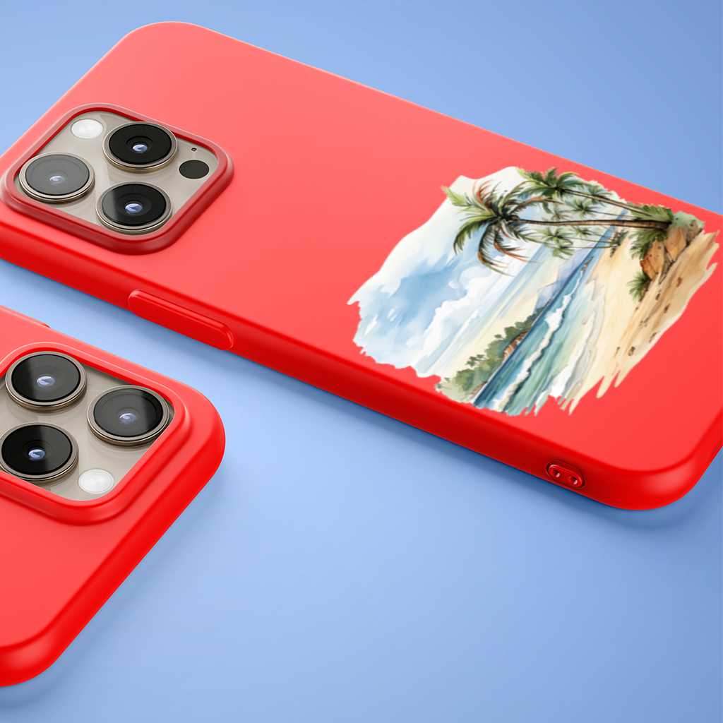 Tropical Palm Tree Beach iPhone 15 Pro Max Case