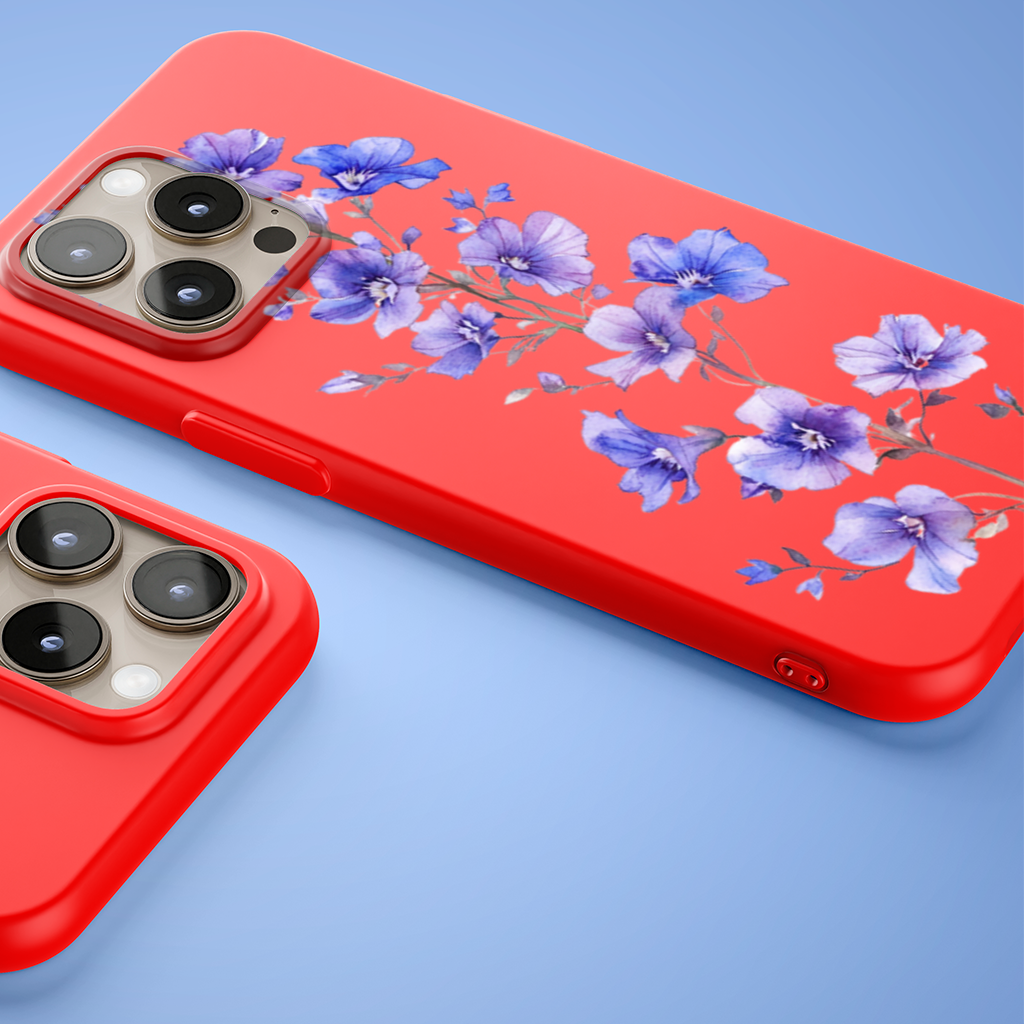 Delicate Blue Flax Wildflowers iPhone 15 Pro Max Case