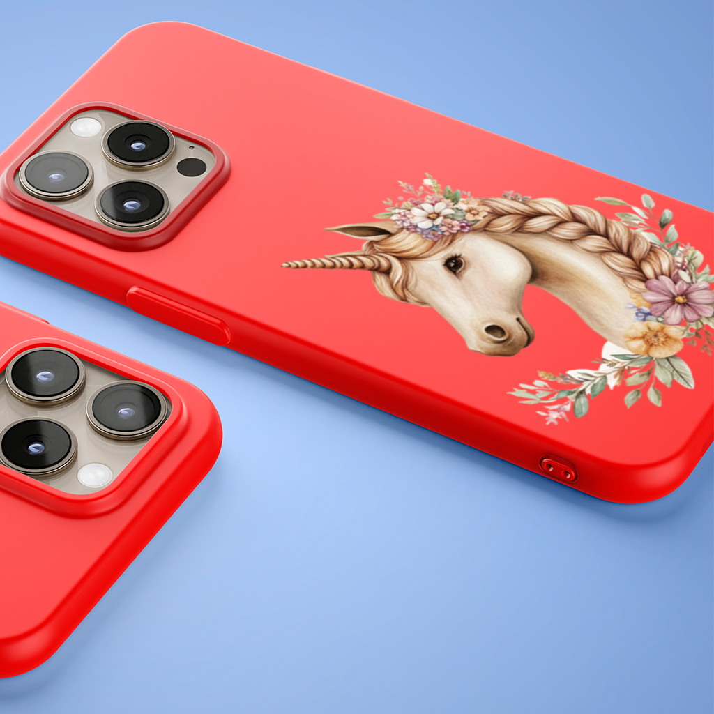 Çiçekli Bohem Tekboynuz iPhone 15 Pro Max Kılıfı