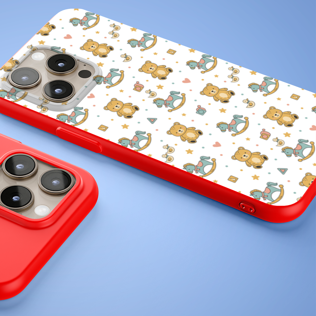 Cute Toy Pattern Kids Background iPhone 15 Pro Max Case