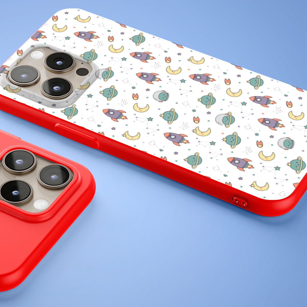 Cute Space Rocket Pattern iPhone 15 Pro Max Case