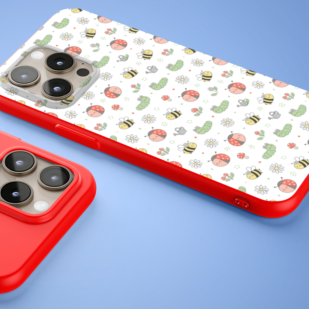 Cute Garden Bugs Pattern iPhone 15 Pro Max Case