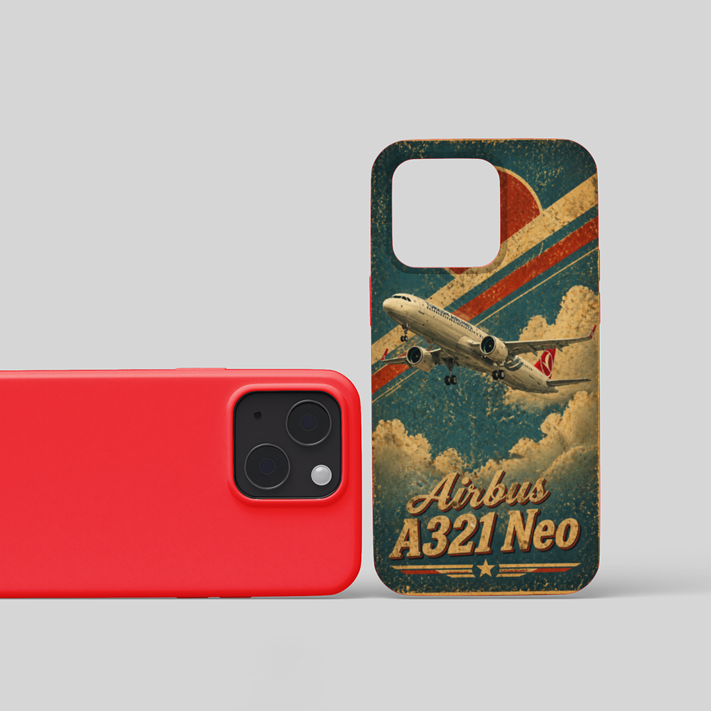 Airbus A321 Neo Turkish Airlines Retro iPhone 15 Plus Case
