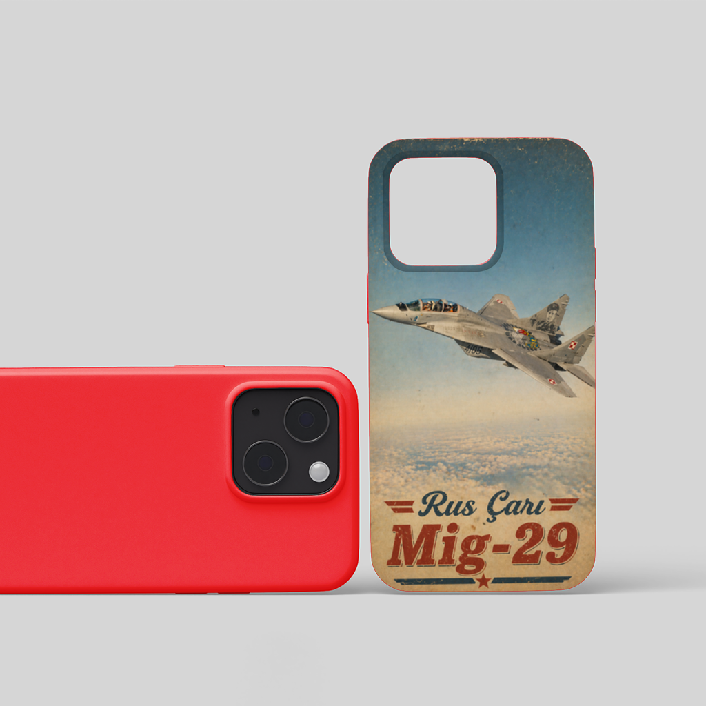 Russian Tsar Mig-29 Fighter Jet Retro iPhone 15 Plus Case