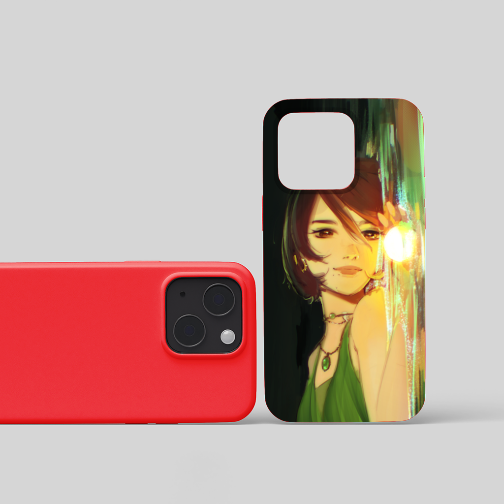 Sunset Glow Anime Girl Illustration iPhone 15 Plus Case