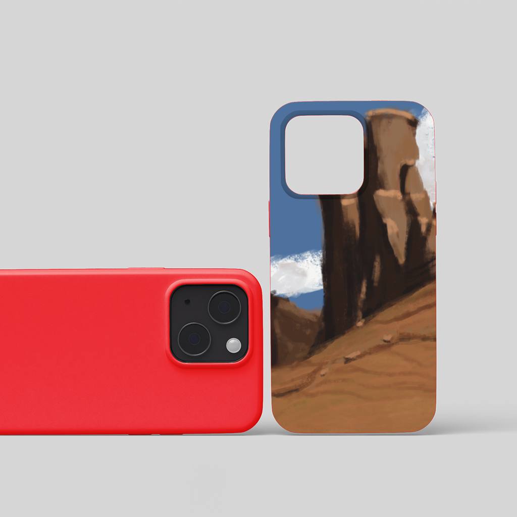 Desert Monolith Stylized Environment Concept Phone Case iPhone 15 Plus Case