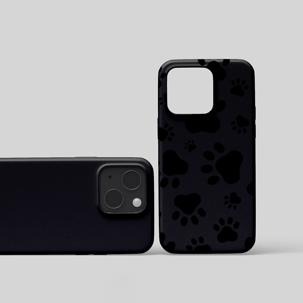 Black and White Paw Pattern Design iPhone 15 and Plus Case