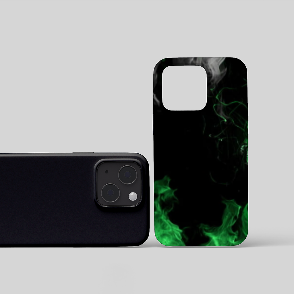 Green and black smokes iPhone 15 and Plus Case
