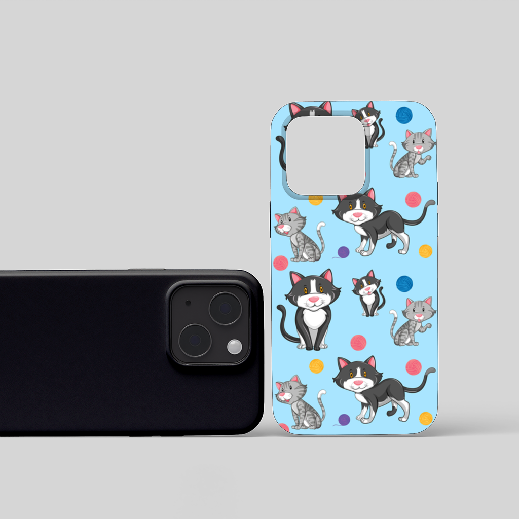 cat repeat pattern iPhone 15 and Plus Case